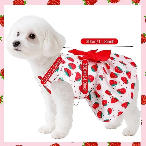 choyaxo Floral Dog Dress Cute Dog Skirt Pet Dress Summer Pet Clothes for Puppy Small Cats thumbnail 2