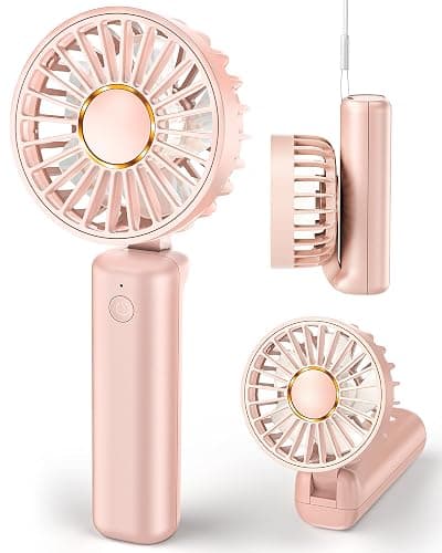 Hssio Portable Handheld Fan, Mini Desk Fan Foldable 2000mAh, 180° Ratotion, 3 Speeds, Ultra Quite, Up to 8H Long Use Time, Small Personal Cooling Fans Makeup Eyelash Fan for Women Girl thumbnail 8