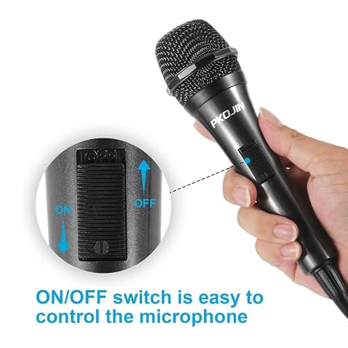 PKOJIN Dynamic Karaoke Microphone for Singing, Vocal Wired Microphone for Karaoke, Handheld Mic with 10 Ft Cable, Mics for Speaker with ON/Off Switch thumbnail 3