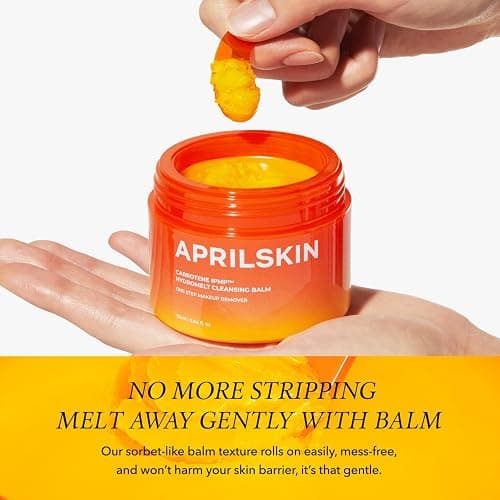 APRILSKIN Carrotene IPMP Hydromelt Cleansing Balm, 3.04 fl.oz, Noncomedogenic, Grapefruit Peel Oil, O-Cymen-5-Ol helps reduce blackheads & breakouts, for sensitive & oily skin, Korean Skincare thumbnail 3