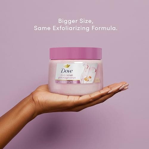 Dove Himalayan Salt & Rose Oil Body Scrub Exfoliates and Deeply Nourishes for Smooth, Radiant Skin 15 oz thumbnail 3