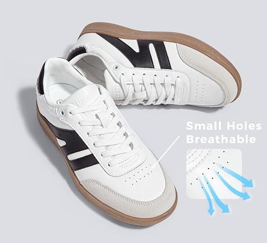 LUCKY STEP Women Classic Retro Gum Sole Fashion Sneakers Casual Tennis Skate Shoe Genuine Leather Walking Footwear Anti Slip Trainers thumbnail 6