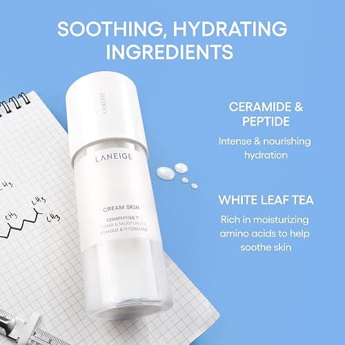 LANEIGE Cream Skin Toner & Moisturizer: Lightweight Refillable Korean Milky Toner with Ceramide & Peptide for Hydration, Firming, & Barrier Support thumbnail 5
