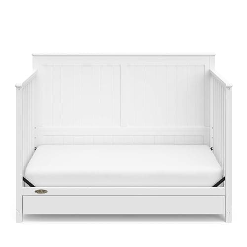 Graco Hadley 5-in-1 Convertible Crib with Drawer – GREENGUARD Gold Certified, Fits Standard Crib Mattress, Converts to Toddler Bed, Daybed and Full Bed, 4 Adjustable Mattress Heights (White) thumbnail 13