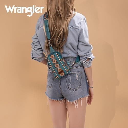 Wrangler Aztec Sling Bag - Southwest Crossbody Trendy Chest Bag thumbnail 2