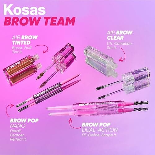 Kosas Air Brow Tinted Eyebrow Gel for Volume, Clear | Tinted brow gel to add natural-looking volume and definition with flexible, long-lasting hold for fuller-looking brows. thumbnail 8