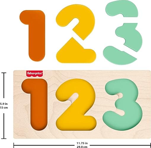 Fisher-Price Wood Montessori Toy 1-2-3 Puzzle, American Montessori Society Seal of Excellence, 6-Piece Wooden Learning Activity & Expert Play Tips for Toddlers & Kids Ages 2+ Years (Amazon Exclusive) thumbnail 5