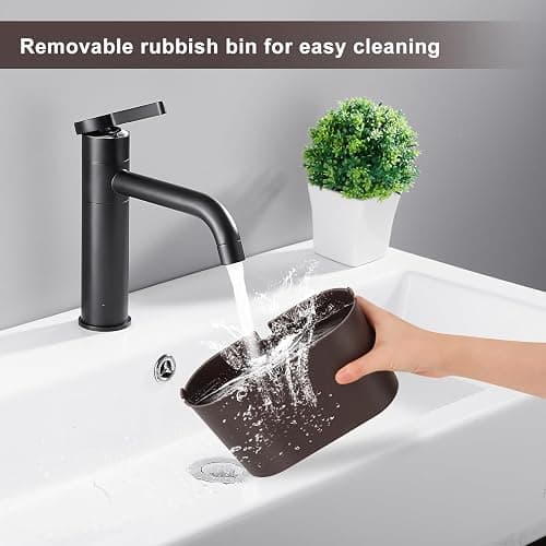 talifoca Pattumiera da tavolo con coperchio, 2 l, piccola pattumiera da tavolo con coperchio, per lavabo, cucina, bagno, ufficio, scrivania, wc auto, letto, 22 x 11 x 13 cm thumbnail 6