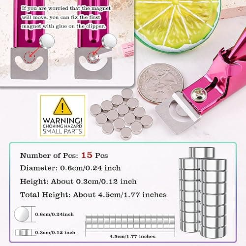 Violet Red Premium Adjustable Nail Clippers with Magnets Sizers for Acrylic Nails, Stainless Steel Nail Cutter Trimmer for Artificial Fake False Tips Manicure Sharp Blade Clip Tool for Salon Beauty thumbnail 2