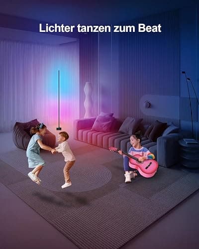 Miortior LED Stehlampe Wohnzimmer, RGB Ecklampe Dimmbar mit Fernbedienung und App-Steuerung, Musik Sync, 16 Millionen Farben, 68 Szenenmodi, Led Standleuchte für Wohnzimmer, Schlafzimmer, Spielzimmer thumbnail 5