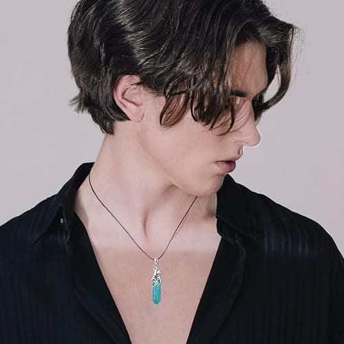 CUOKA MIRACLE Wolf Necklace 925 Men Sterling Silver Wolf Crystal Pendant Wolf Head Jewelry Wolf Gift for Men Women thumbnail 4