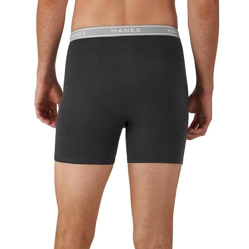 Hanes Men's Underwear Boxer Briefs Pack, Cool & Breathable Cotton Moisture-Wicking Underwear for Men, No Ride Up thumbnail 5