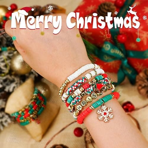 Gionlion Christmas Gifts for Kids Girls - 24 Colors Clay Beads Bracelet Making Kit, Christmas Crafts Toys DIY Arts and Crafts for Kids Age 6-13 thumbnail 6