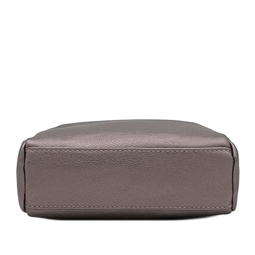 FashionPuzzle Triple Zip Small Crossbody Bag - Pewter (Metallic) thumbnail 3