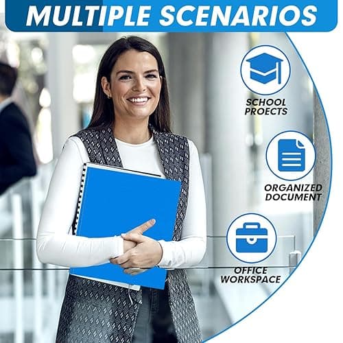 Two Pocket Folders, RAZCC 100 Pack Two Pocket with Prongs, 3 Prong Folders Fit Letter Size Paper, Pocket Paper File Folders for School Office Home Business, Assorted 5 Colors thumbnail 8