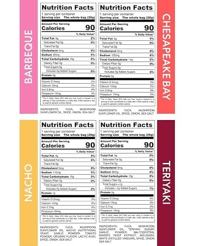 SNACKLINS Plant Based Crisps 4 Flavor Variety - Nacho, BBQ, Teriyaki, Chesapeake Bay - Gluten Free, Grain Free, 100% Kosher, Crunchy Puffed Snack Only 90 Calories Per Bag - .9oz Bag (Case of 12) thumbnail 2