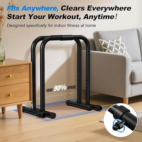 RELIFE REBUILD YOUR LIFE Dip Station Functional Heavy Duty Dip Stands Fitness Workout Dip bar Station Stabilizer Parallette Push Up Stand thumbnail 7