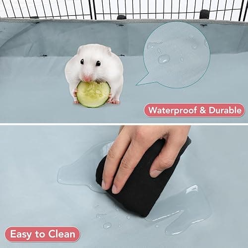 VISCOO 12 Panels Small Animal Playpen, 48" x 24" x 16" Pet Playpen with Waterproof Mat, C&C Cage for Guinea Pigs, Puppy Play Pen, Bunny Playpen, Indoor Outdoor Portable Metal Wire Yard Fence thumbnail 5