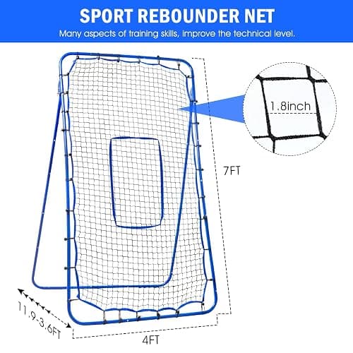 Winthai Volleyball Rebounder Net, Adjustable Pitch Bounce Back Baseball Softbal Soccer Lacrosse Rebound Sports Practice Training Equipment with Strike Zone for Backyard Indoor Outdoor thumbnail 4