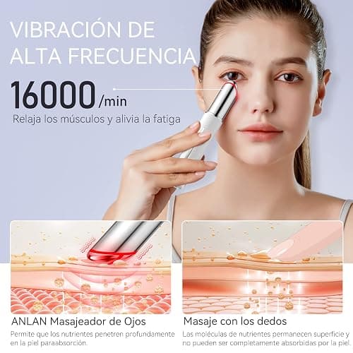 ANLAN Masajeador de Ojos, EMS Dispositivo de Ojos Antiarrugas y Antiedad, Luz Roja& Azu de LED Terapia, 40 ℃ Compresa Caliente, Mejora Ojeras, Bolsas, Hinchazón, Arrugas, Contorno de Ojos thumbnail 3