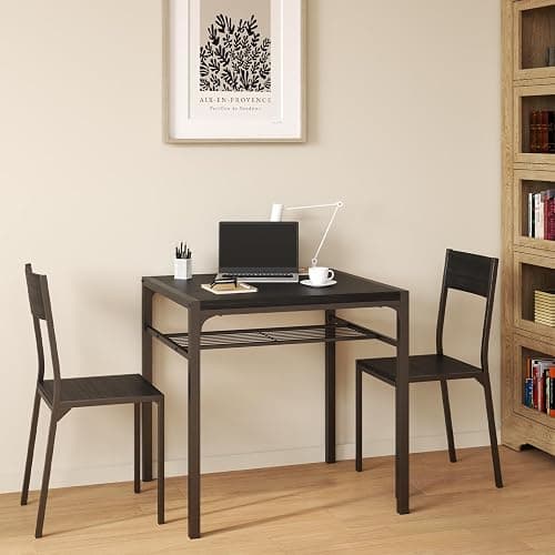 Gizoon Dining Table Set for 2, 3 Piece Kitchen Table with 2 Chairs for Small Space, Apartment, Kitchen, Dining Room, Space-Saving thumbnail 6