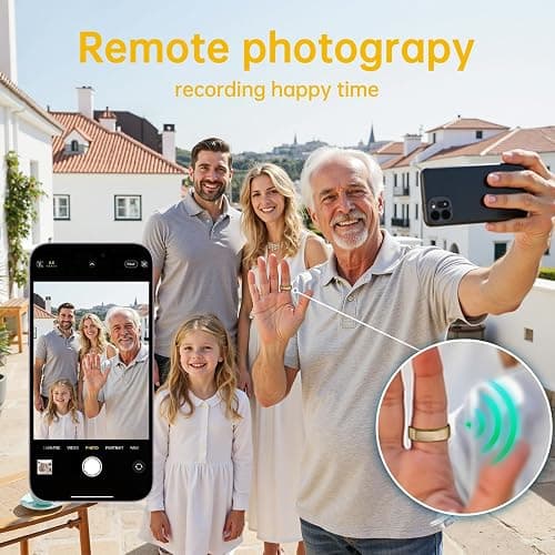 UniJethro Smart Ring for Women & Men, Health Tracker Ring with Heart Rate, Blood Oxygen,Blood Pressure, IP68 Waterproof Fitness Ring, Sleep Tracker for iPhone and Android, No APP Fee (Gold, 6#) thumbnail 8