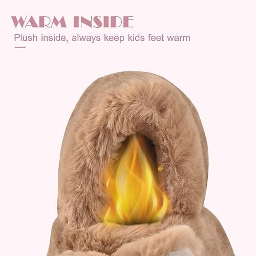 JACKSHIBO Toddler Slippers Boys Girls Dinosaur House Shoes Cute bunny Slipper for Home Indoor Winter Bedroom Non Slip Soft Rabbit Warm shoes thumbnail 2