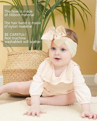 doboi 20pcs Baby Girls Bows Headbands Nylon Hairbands Ribbon Bow Elastic Hair Accessories for Newborns Infants Toddlers and Kids thumbnail 5