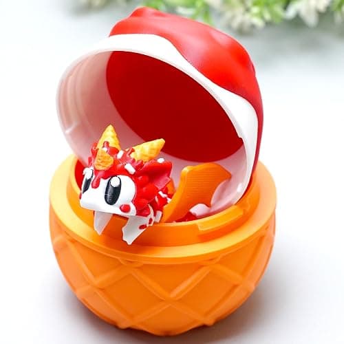 LUYUCUBE Colourful 3D Printed Dragon Egg,Little Dragon Inside Egg,Flexible Realistic Articulated Animal Fidget Toys,Mystery Figurines Gifts,Executive Desk Décor and Festival Collectible (ice Cream) - Image 1