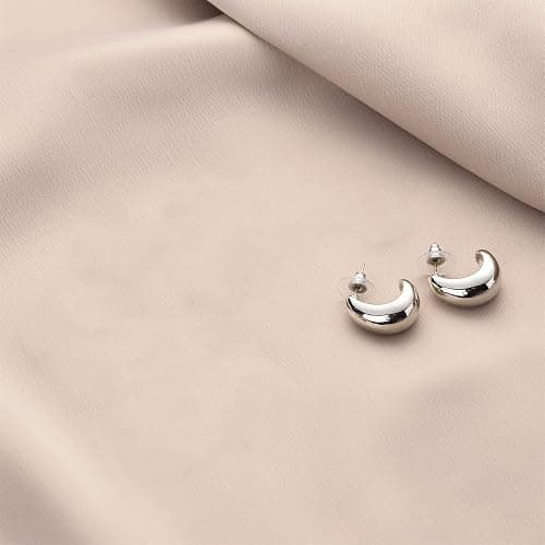 HILXURY Gold Chunky Hoop Earrings Set for Women, 14K Gold Plated Twisted Huggie Hoop Earring Hypoallergenic, Thick Open Hoops Set Lightweight thumbnail 7