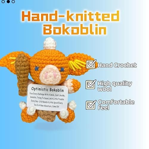 Lummitwit Emotional Support Crochet Kingdom Tears Bokoblin Crochet Animal Cute Positive Pig Stress Relief Therapy Gift Zelda Figures Funny Zelda Gifts Handmade Desk Accessoriesn thumbnail 5