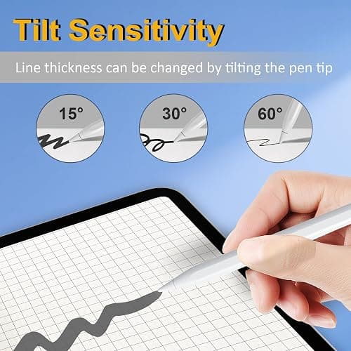 Stylus Pen for iPad 2025-2018, 15 Mins Fast Charge Pencil for iPad A16 11th/10th/9-6th Generation, Air M3 M2 11"/13"/5/4/3, Pro M4 11"/12.9"/13", Mini A17 Pro/6/5th, Tilt Sensitivity & Palm Rejection thumbnail 6