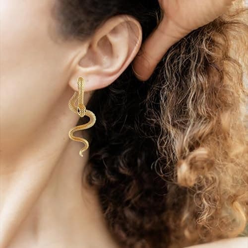Halloween Snake Earrings for Women Goth Vintage Snake Dangle Earrings Statement Jewelry for Halloween Cosplay thumbnail 3