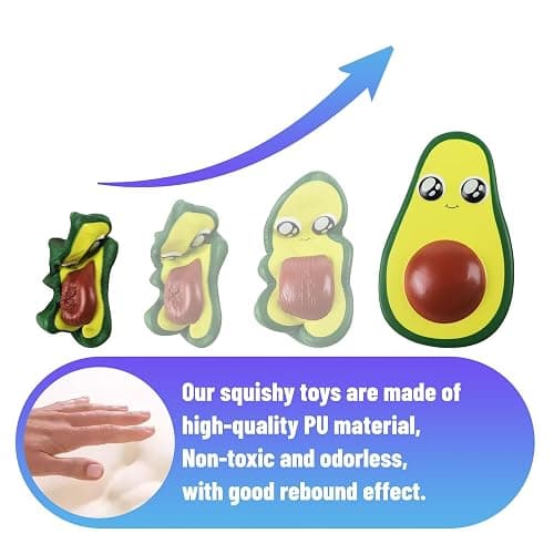 Anboor 2Pcs 4.8 Inches Squishies Avocado Slow Rising Squeeze Toys Kawaii Scented Squishies Fruit Toys Stress Relief for Kids,Party Favors,Birthday & Christmas thumbnail 4
