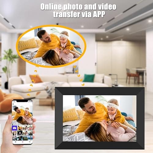 Digital Picture Frame WiFi 10.1 Inch Smart Digital Photo Frame with 1280x800 IPS HD Touch Screen, Auto-Rotate and Slideshow, Easy Setup to Share Photos or Videos Remotely via App from Anywhere thumbnail 4