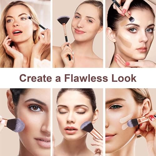 Makeup Brushes 10Pcs Marble Makeup Brush Set Foundation Powder Blush Blending Eyeshadow Brushes Sets thumbnail 7