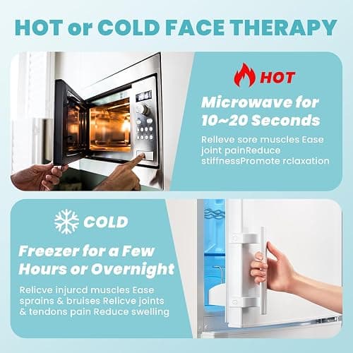 RelaxCoo Ice Face Eye Mask for Dark Circles and Puffiness Cold Warm Compress, Gel Cold Cooling Face Mask Package for Women and Men, Migraines, Headache, Stress and Relaxation thumbnail 5