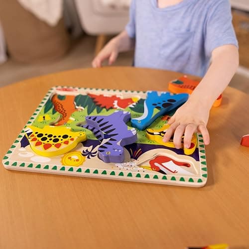 Melissa & Doug Dinosaur Wooden Chunky Puzzle (7 pcs) - FSC Certified thumbnail 2