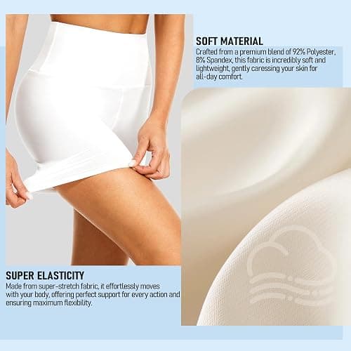 DHSO High Waisted Biker Shorts for Women-5" Tummy Control Fitness Athletic Workout Running Yoga Gym Shorts thumbnail 5