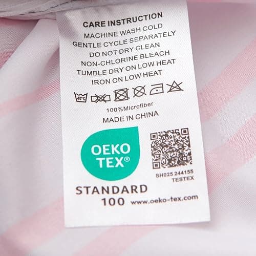 Sedefen Housse de Couette 140x200 cm cœur Rose Rayures Ado Adultes Parure de Lit 1 Personne avec Fermeture Éclair Filles Housse Couette en Microfibre avec 1 Taie d'oreiller 65x65 cm - Rose Coeur Réversible - 140x200cm+65x65cm*1 thumbnail 7