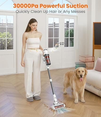 Cordless Vacuum Cleaner, 30Kpa Vacuum Cleaners for Home, Max 50 Mins Runtime, Anti-Tangled Stick Vacuum, Lightweight Vacuum for Carpet, Hard Floor thumbnail 2