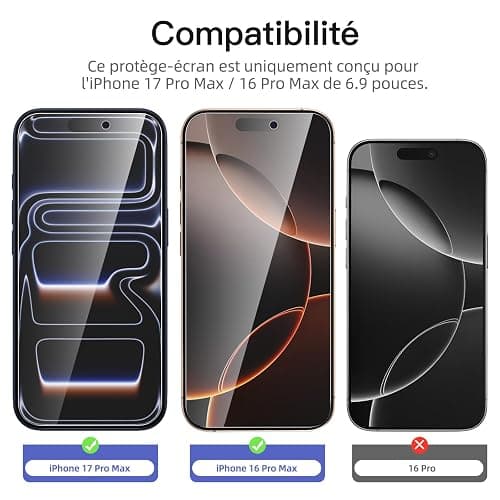  Verre Trempé Anti-Espion pour iPhone 17 Pro Max thumbnail 2