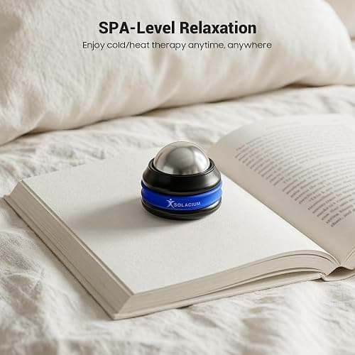 Solacium CryoSphere Mini - Stainless Steel Cold Massage Roller Ball - Handheld Massage Tool for Sore Muscles, Shoulders, Arms, Neck, Back, and Feet thumbnail 5