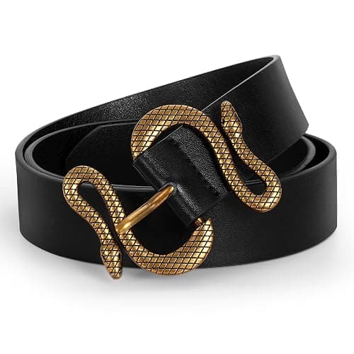 C O E CESCOSI Women Leather Belt with Snake Buckle Fashion Women Belt for Jeans Pants Dresses thumbnail 2