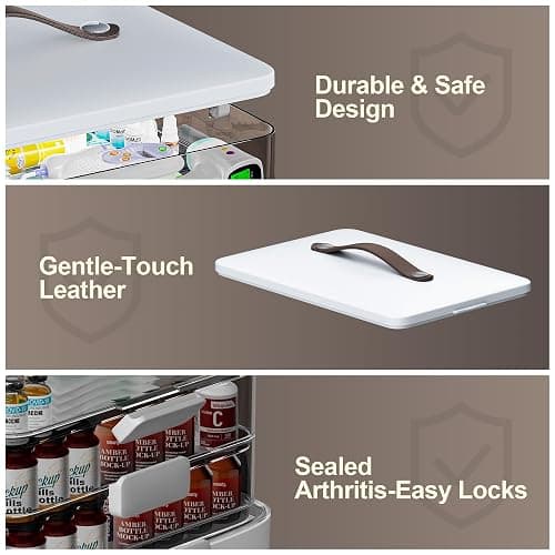 CTIME 4-Tier Medicine Organizer - Portable Medicine Cabinet with Handle | Multipurpose Medical Box, Pill Organizer, Empty First Aid Kit for Home Organization Must thumbnail 7