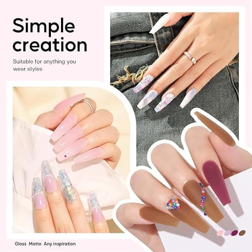 Poly Gel Nail Kit for Beginners: 15 Colors Gel Extension Nail Starter Kit with Slip Solution U V Light for Women Girls at Home DIY thumbnail 7