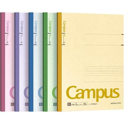 KOKUYO Composition Notebooks, 5 Pack Campus Semi-B5 Comp Book with A 7mm Ruled, 30 Sheets, Classic School Lined Notebook, Journal Notebook for Women Work Study Note Taking (NO-3CANx5) - Image 1