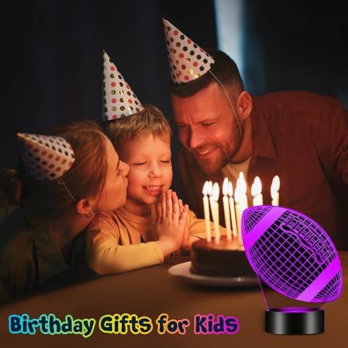 Linkax Football Gifts Stocking Stuffers for Kids Teens Boys Girls, Rugby 3D Illusion Night Light Christmas Gifts for Kids, 6 7 8 9 10 11 12 13 Year Old Birthday Presents Room Decor, Toys for Ages 8-13 thumbnail 7