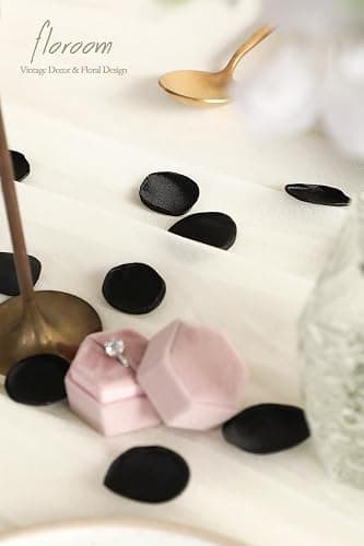 Floroom 300pcs Rose Petals Black Faux Silk Flower Petals for Wedding Flower Girl Basket Aisle Scatter Dinner Table Centerpieces Party Confetti Bridal Shower Romantic Night Decoration thumbnail 5