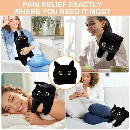 Microwave Heating Pad for Cramps Pain Relief, 19 * 9" Microwavable Heating Pads for Back, Neck Shoulder, Cute Microwave Heating Pad Stuffed Animal, Moist Heat Pack, Lavender thumbnail 6
